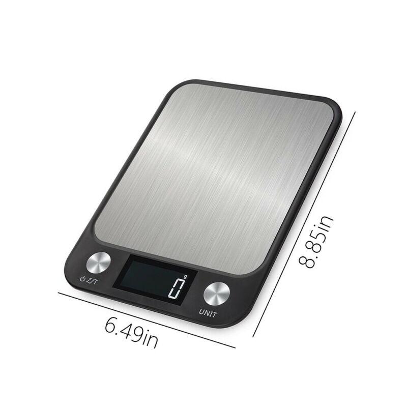 Cân điện tử 10kg/5kg, dải cân từ 1g, màn hình LCD chống nước nhà bếp cân điện tử màu đen mặt INOX