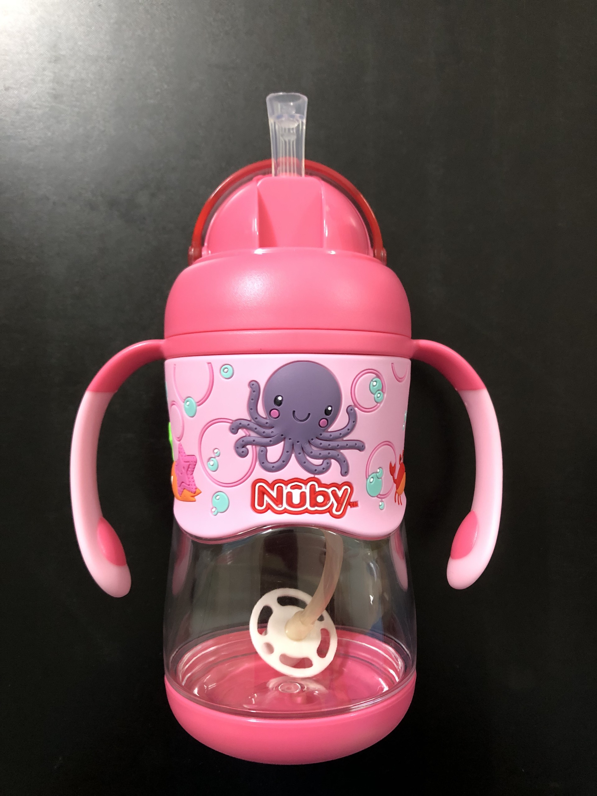 [ 10457H-Nuby ] Bình uống nước có hai tay cầm + dây đeo, nhựa Tritan - 400ml