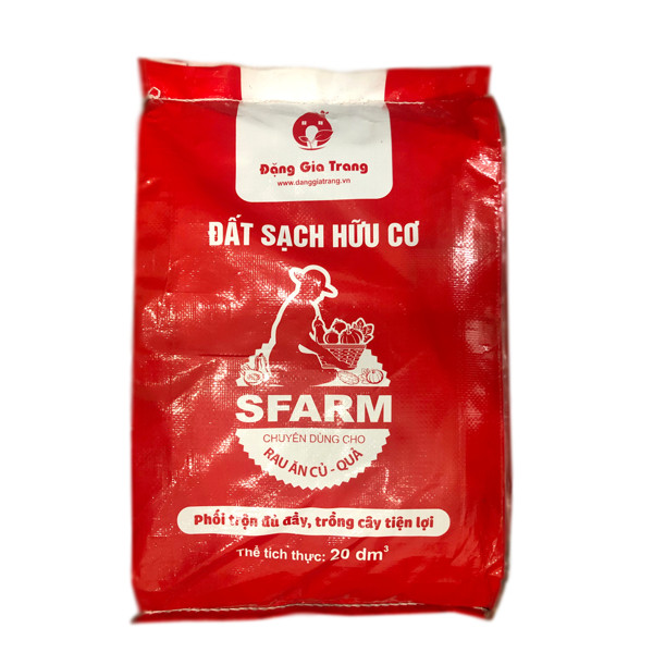 Bao 20 dm3 Đất sạch hữu cơ Sfarm chuyên dùng cho rau ăn củ - quả