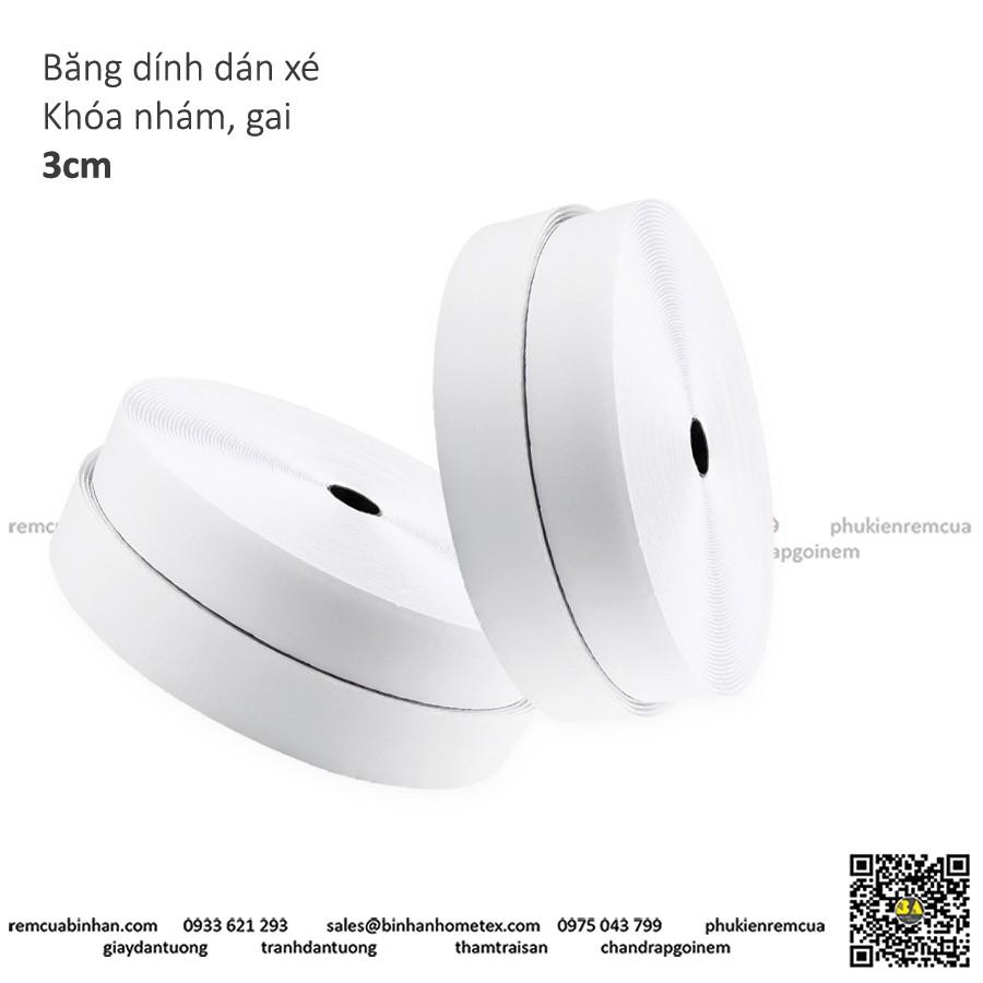 Băng dính gai nhám dán xé (KEO SẴN - Nhiều size) Velcro Phụ liệu may mặc Băng dán dính may rèm cửa dán vải, dán đồ