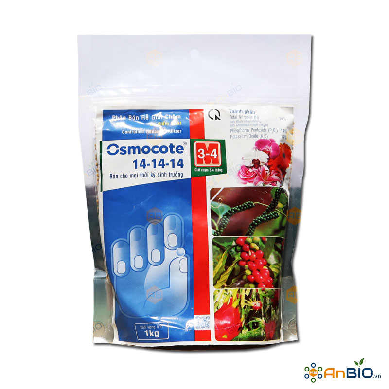 Phân tan chậm Osmocote 14-14-14 Gói 1000g Bón cho mọi thời kỳ sinh trưởng