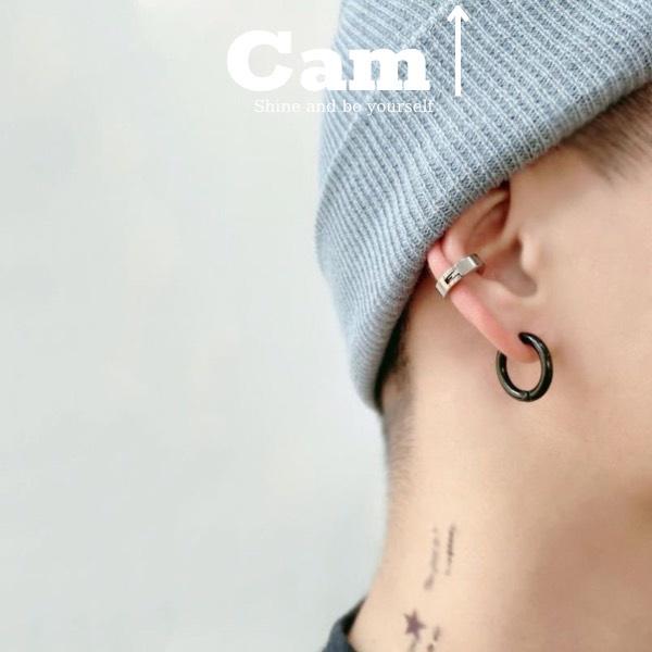 Khuyên tai kẹp , khuyên mũi, môi không cần xỏ nam nữ unisex tròn Circle basic - Cam Accessories