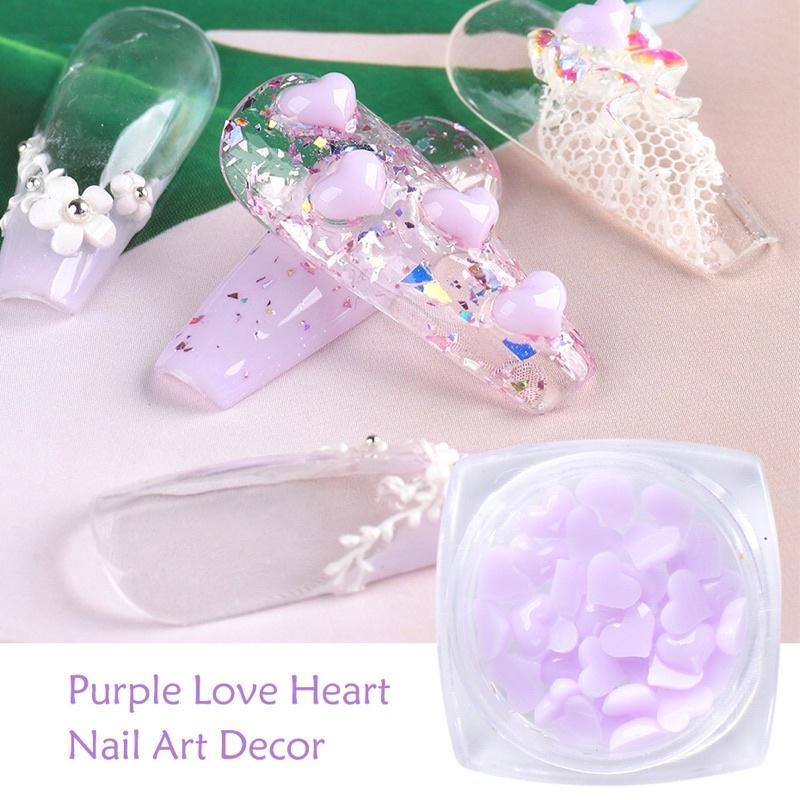 Charm móng hình Trái tim, Trái Đào nhỏ đổi màu trang trí móng, Nail