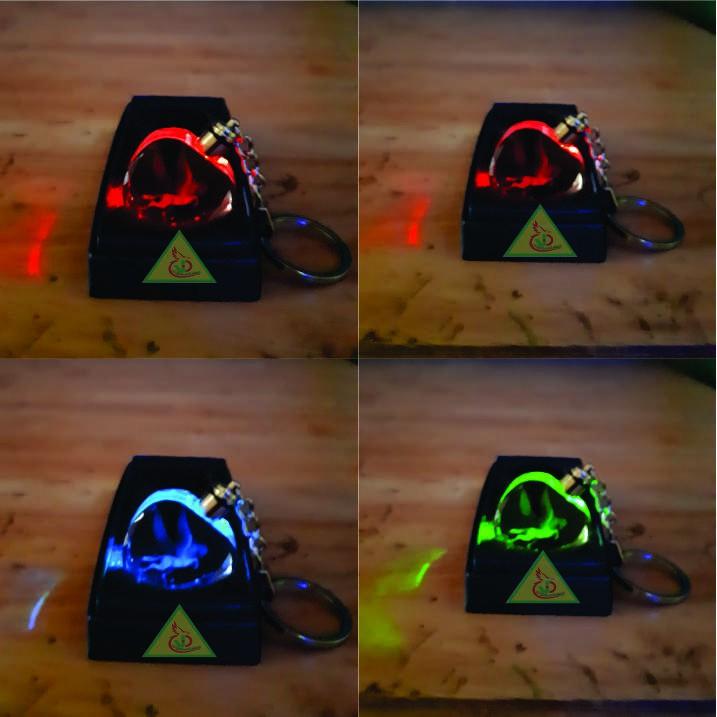 Móc khóa pha lê phát sáng khắc Hình Ngựa Bay 3D_Quà tặng