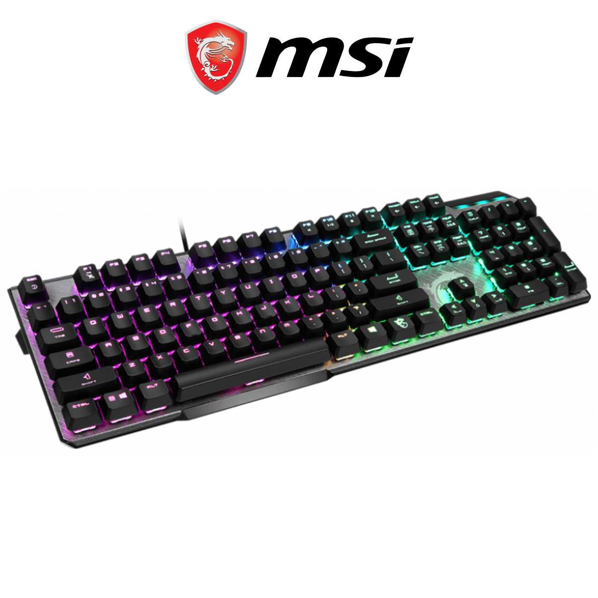 Bàn Phím Gaming Cơ MSI Vigor GK50 Kailh Blue Đèn LED RGB, Dây Cắm USB Dài 1.8M - Hàng Chính Hãng