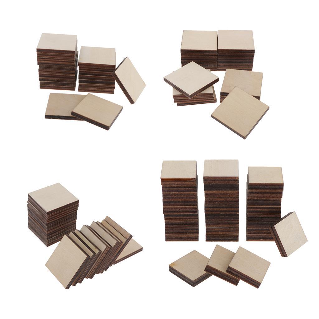 Square Unfinished Wood Pieces Blank Plaque DIY Craft