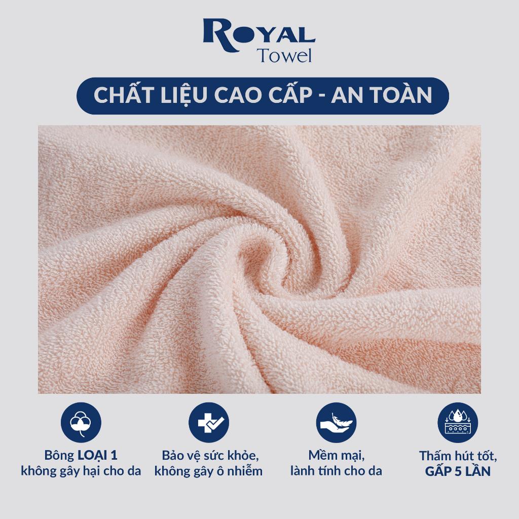 Combo 6 khăn Royal gồm 2 khăn tắm, 2 khăn lau đầu, 2 khăn mặt không đổ lông, không ra màu, mềm và thấm hút