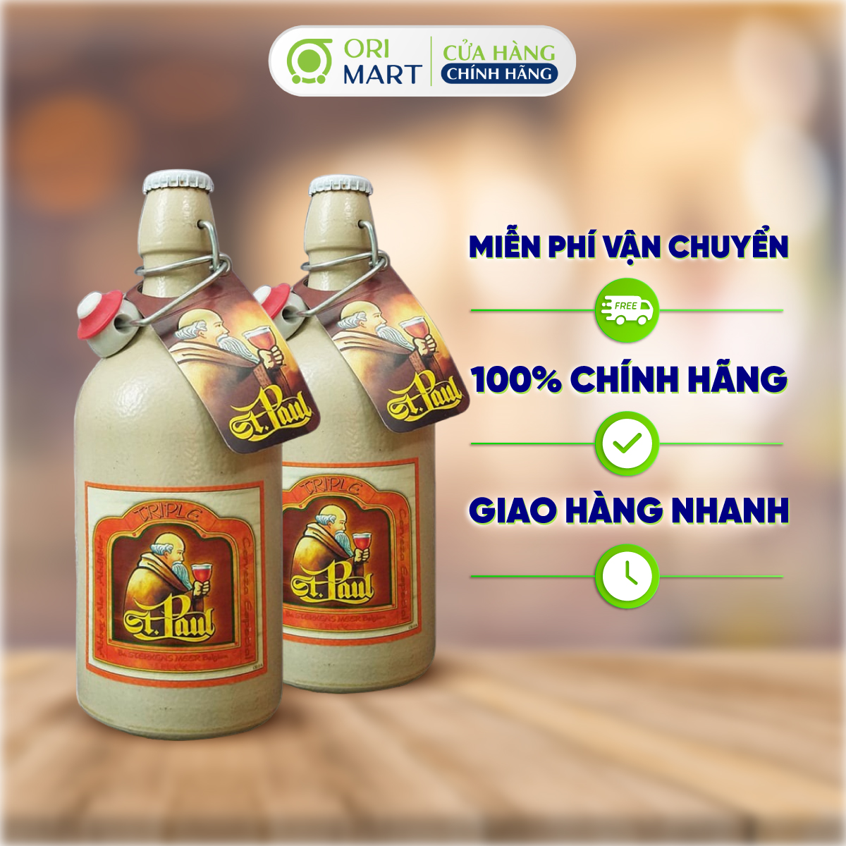 Combo 2 Bia Sứ Thầy Tu ST. PAUL TRIPLE Lên Men Nổi 500ml Nhập Khẩu Từ Bỉ ORIMART