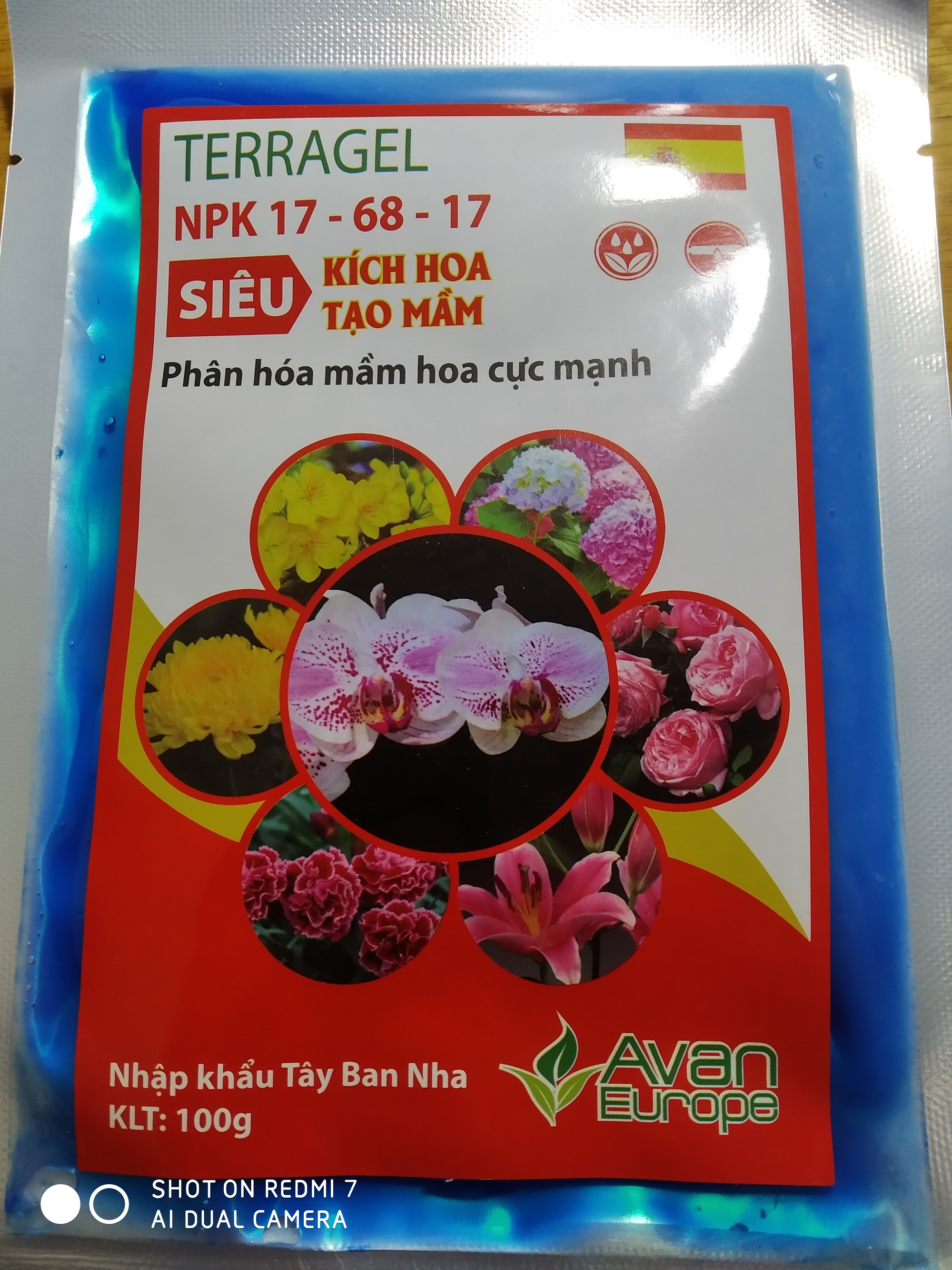 Phân bón siêu kích hoa tạo mầm NPK 17-68-17 nhập khẩu Tây Ban Nha - gói 100 gram
