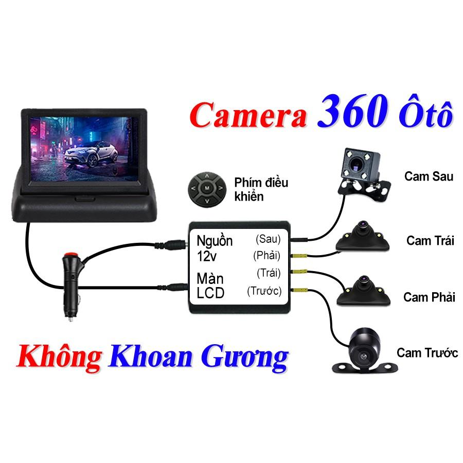 Camera 360 Ô Tô Xem 4 Cam Cùng Lúc, Màn Hình 7inch Full HD Siêu Nét, BH 1 Năm, 1 Đổi 1 Trong 12 Tháng