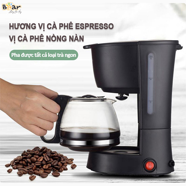 Máy Pha Cafe Mini Bear CF-B06V2 Đa Năng Công Nghệ Kiểm Soát Giữ Nguyên Hương Vị - Hàng Chính Hãng