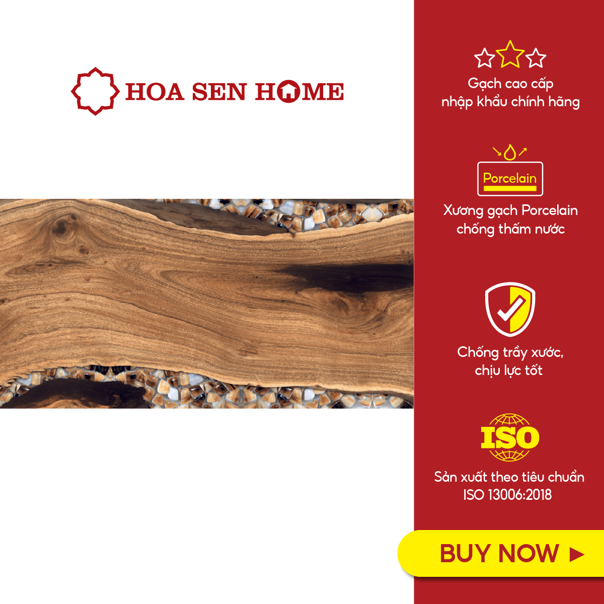 Gạch men ốp tường, lát nền LUSTRA INCEF0601200017 loại gạch granite vân gỗ tự nhiên, độ dày 8.8mm, kích thước 600mmx1200mm, thùng 2 viên - Hàng chính hãng