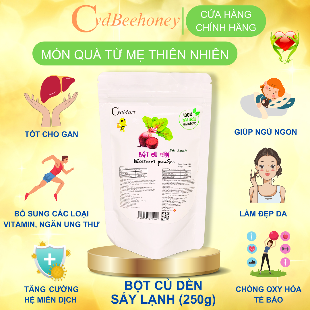 Bột Củ Dền Sấy Lạnh Cvdmart 100g - Cvdmart Beetroot Powder