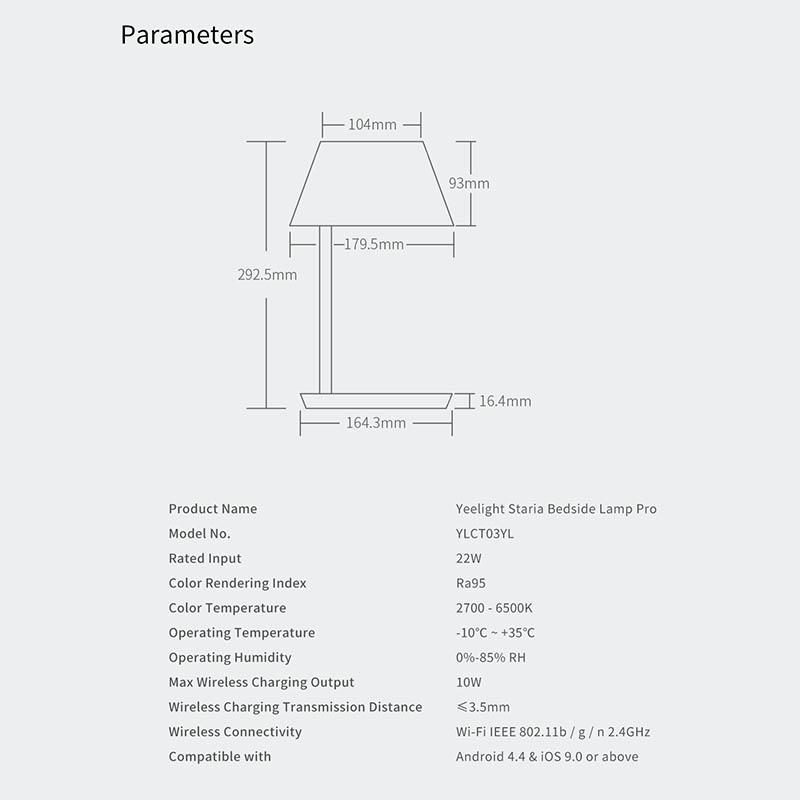 Đèn Ngủ Thông Minh Kiêm Sạc Không Dây Yeelight Staria Pro YLCT03YL – Hỗ Trợ Cho Apple Homekit - Hàng Chính Hãng