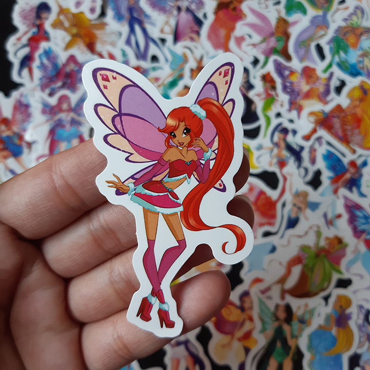 Bộ Sticker dán cao cấp chủ đề WINX CÔNG CHÚA PHÉP THUẬT - Dùng dán Xe, dán mũ bảo hiểm, dán Laptop