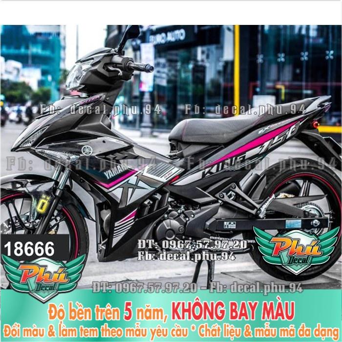 Tem rời EX 150 MX đen hồng (P)