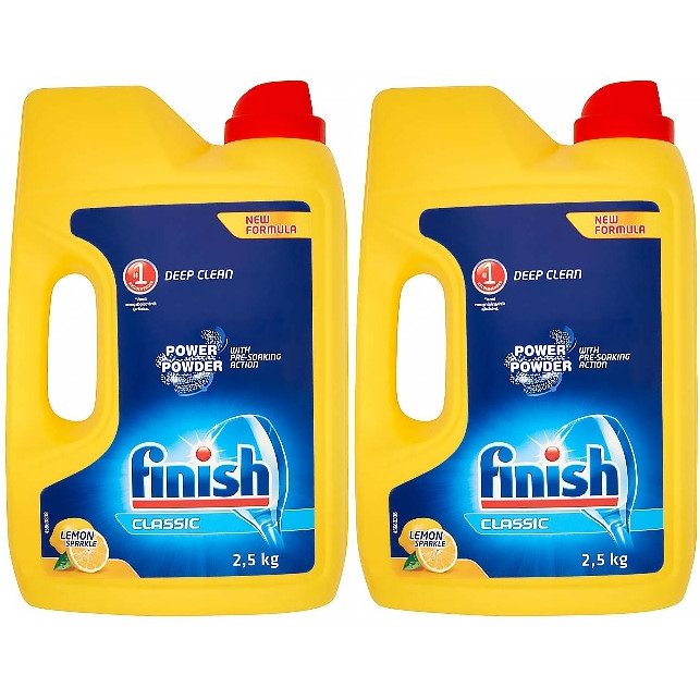 2 Can Bột rửa bát finish 2,5kg dùng cho máy rửa bát (2.5x2=5kg)