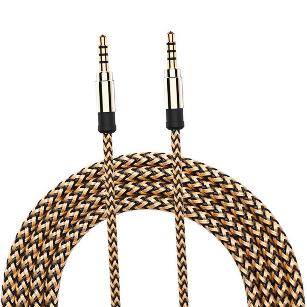 3.5mm Aux Audio Cable Nylon Braided Tablet AUX Audio HiFi Cord 1.5m 4.9ft