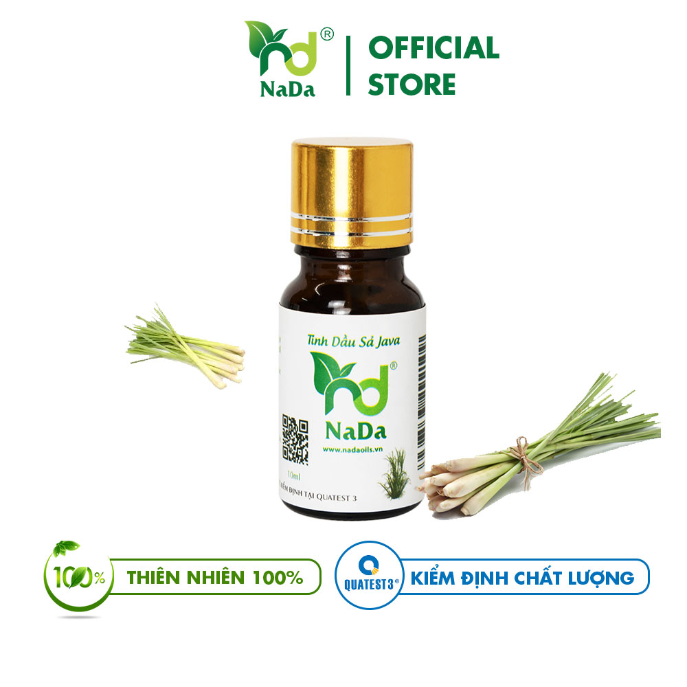 Tinh dầu Sả Java nguyên chất Nada | Kiểm định QT3 | Khử mùi, Sát khuẩn, Tạo hương, Giảm stress