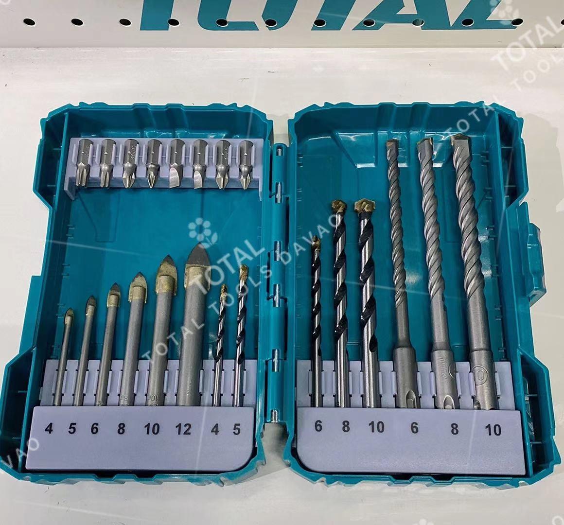 BỘ MŨI KHOAN VÀ MŨI BẮT VÍT ĐA NĂNG 22 CHI TIẾT TOTAL TACSDL12201