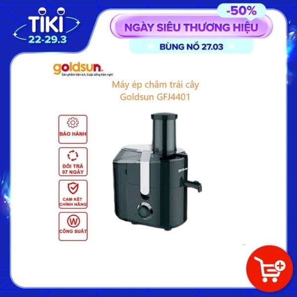 Máy ép trái cây ép chậm Goldsun GFJ4401 công suất 600W lưỡi dao inox chống han gỉ, bảo vệ quá tải - Hàng chính hãng Goldsun