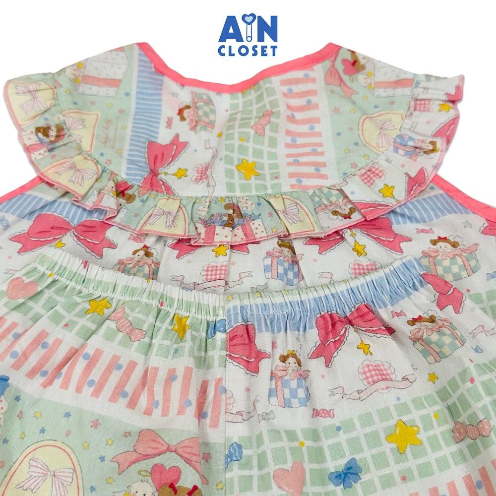 Bộ quần áo Ngắn bé gái hoạ tiết Hộp Quà Cotton - AICDBGRPFQGY - AIN Closet
