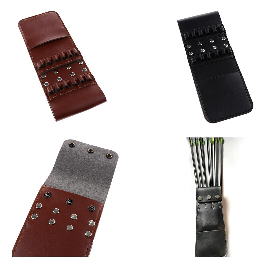 Hunting  Leather  Quiver Pocket Holder Bag for 12  Black
