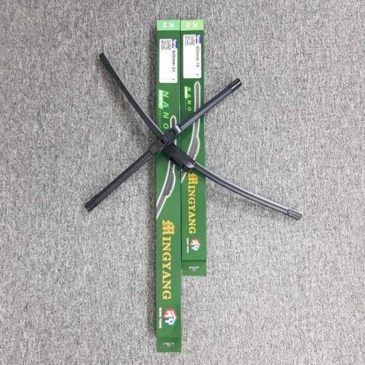 Bộ 2 thanh gạt nước mưa ô tô Nano mềm cao cấp dành cho xe Kia: Morning-K3-Cerato-Forte-Carens-Rio-Sorento-Sedona-Rondo