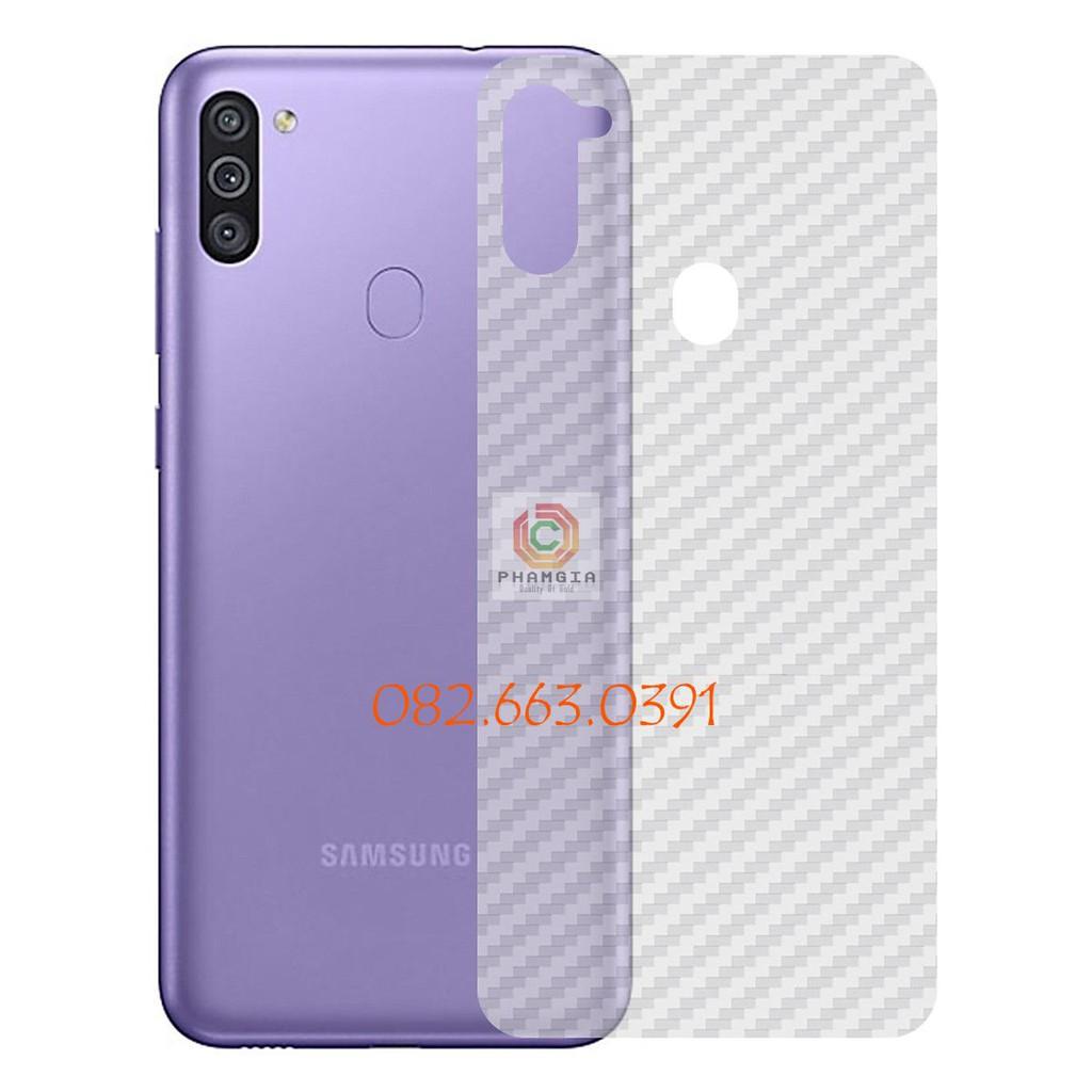 Miếng dán mặt lưng skin carbon dành cho Samsung Galaxy M11