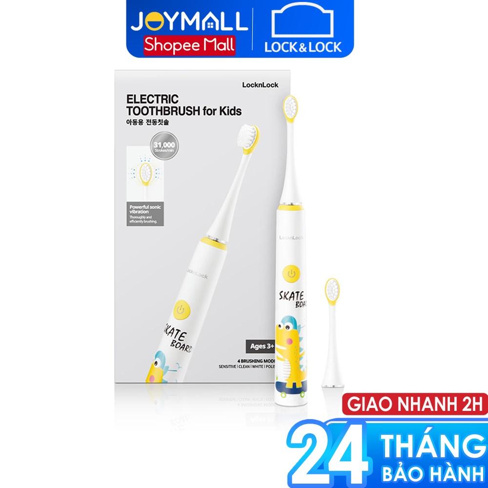 Bàn chải đánh răng điện cho bé Lock&Lock ENR226WHT 1.5W - Hàng chính hãng, khả năng chống nước và chống trượt - Hapos