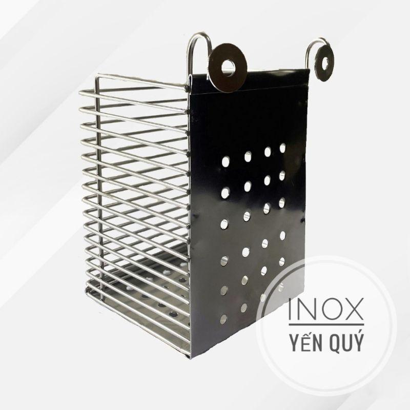 Ống đũa vuông 1 ngăn inox không gỉ - Giỏ đựng đũa muông vuông 1 ngăn inox