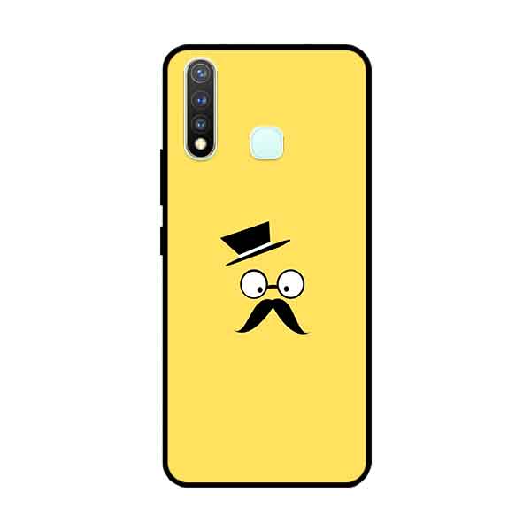 Ốp Lưng in cho Vivo Vivo Y19 /U3 /Y5s /U20 Mẫu Khuôn Mặt Nền Vàng - Hàng Chính Hãng