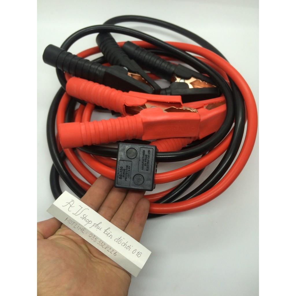 Bộ dây câu bình ắc quy 2000amp dài 4m bọc nhựa đầu kẹp Có Bảo vệ dòng điện
