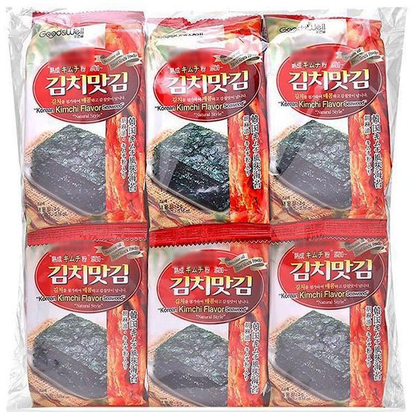 RONG BIỂN (TẢO) SẤY KHÔ ĂN LIỀN CUỘN KẸP (CƠM) VỊ KIM CHI CAY NHẸ THƠM NGON (4 Gram/1 Gói x 12 Gói/1 lốc) - GOOD&amp;WELL