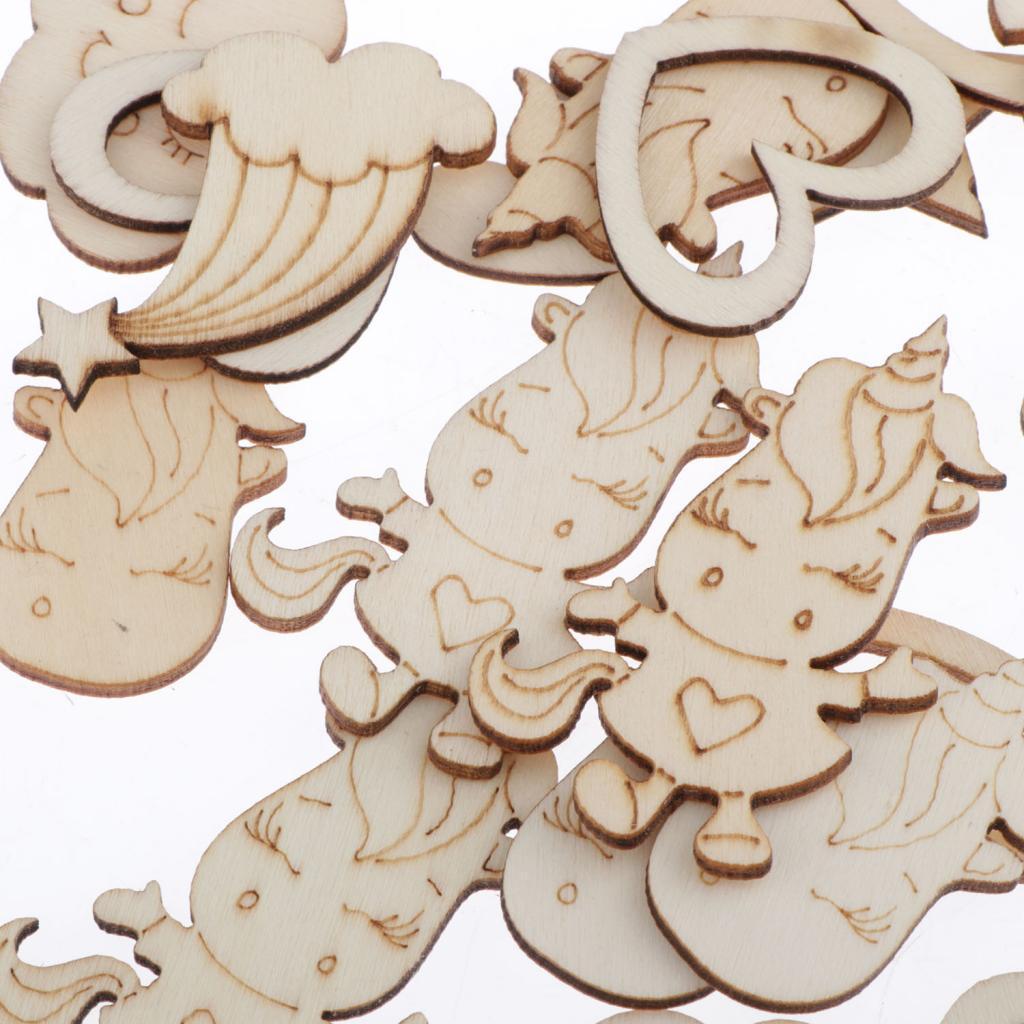 30x Bulk Wooden Shapes Blank Wood Hearts Art Craft  Card Making