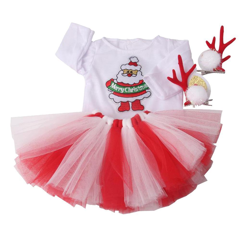 Doll Dress Outfits with Deer Hairpins for 18" Dolls