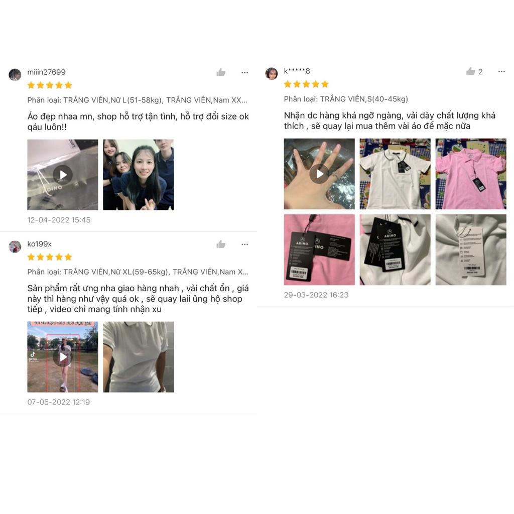 Áo polo nam nữ áo polo đôi áo polo nhóm ADINO 6 màu phối viền vải cotton co giãn dáng công sở slimfit hơi ôm trẻ trung