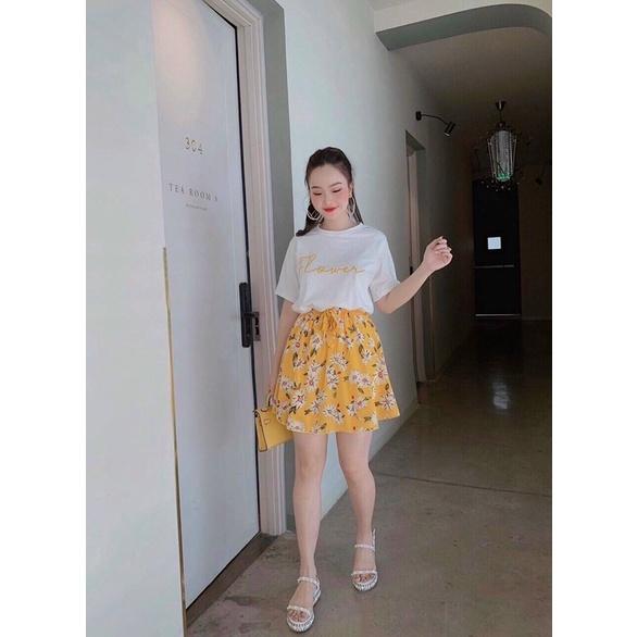 SET ÁO THUN CHÂN VÁY HOA