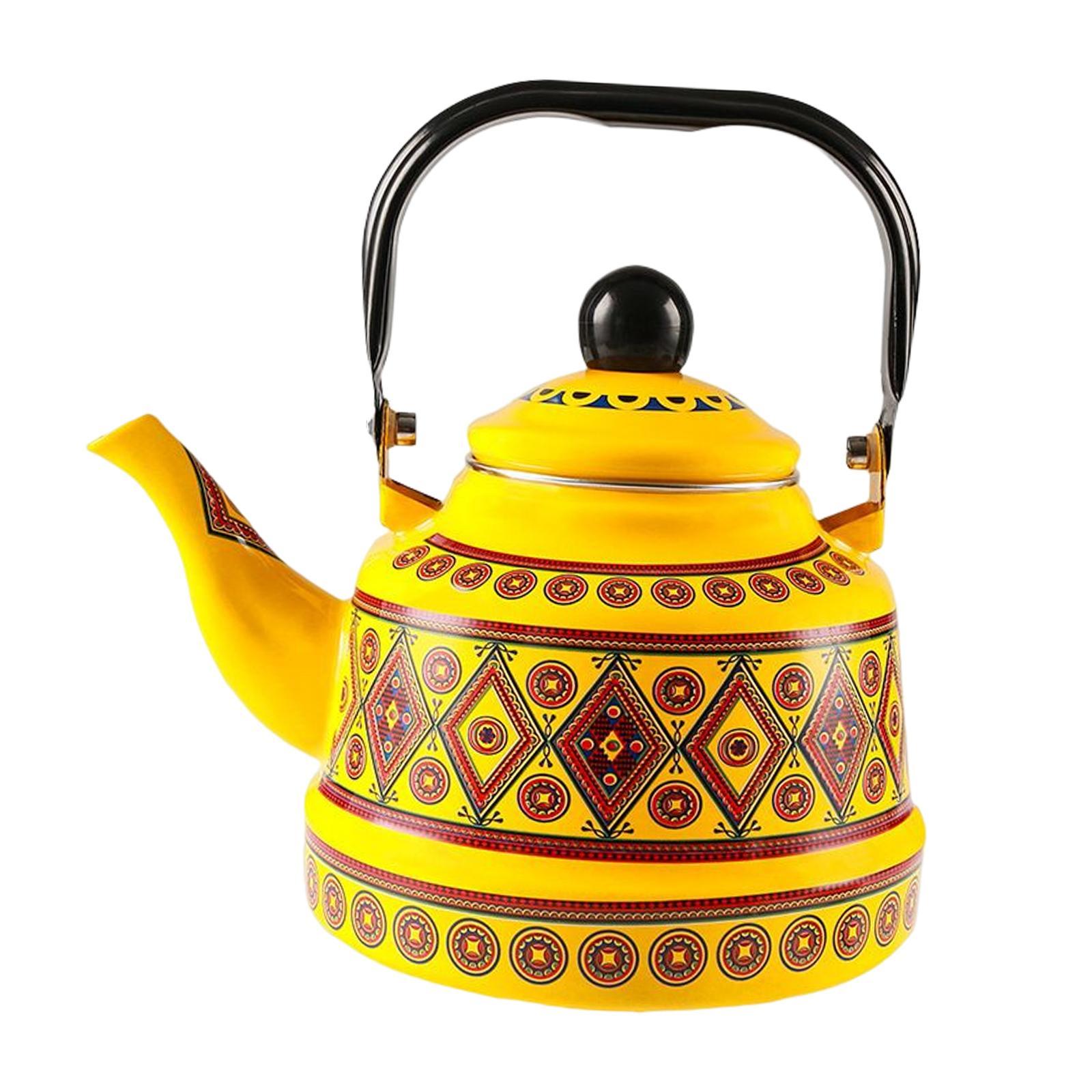 Large 2.5L Enameled Tea Kettle Tea Pot Tableware for Picnic