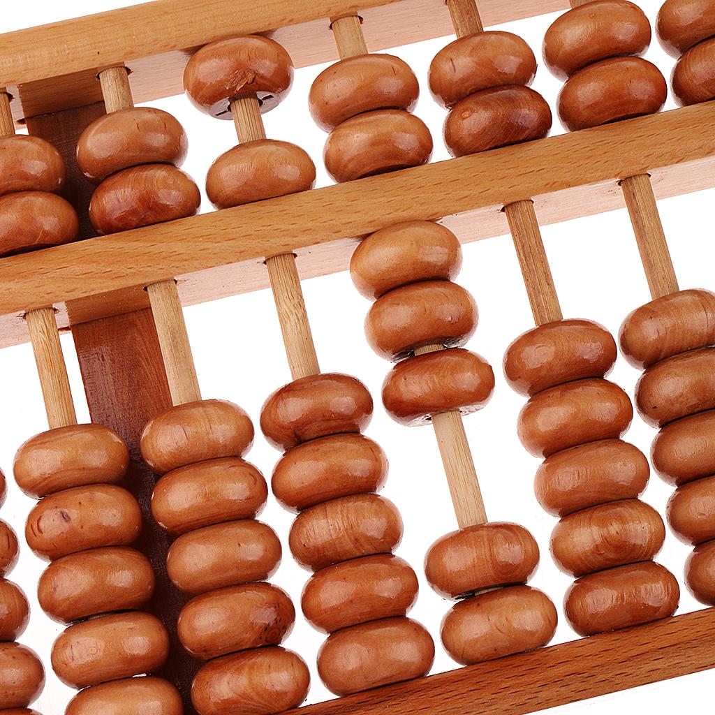 Wooden Frame Beads 15 Rods Chinese Abacus Counting Tool Calculater for Child
