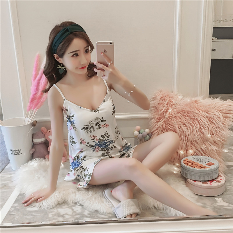 Bộ ngủ hai dây cotton hoa CÓ ĐỆM NGỰC - VAPERLA