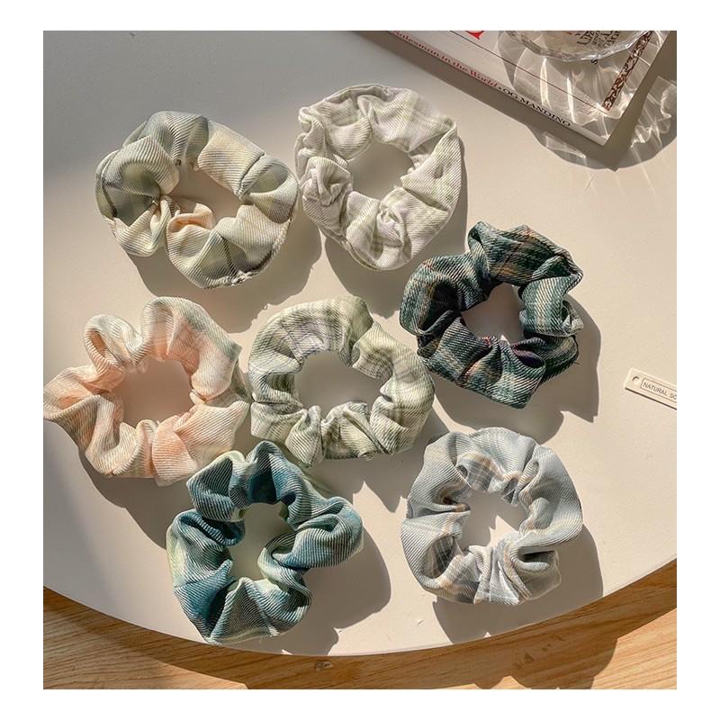 Dây Buột Tóc Scrunchies Hoạ Tiết Caro Vintage Hàn Quốc Cho Bé Gái Nữ Đẹp Dễ Thương Ring House