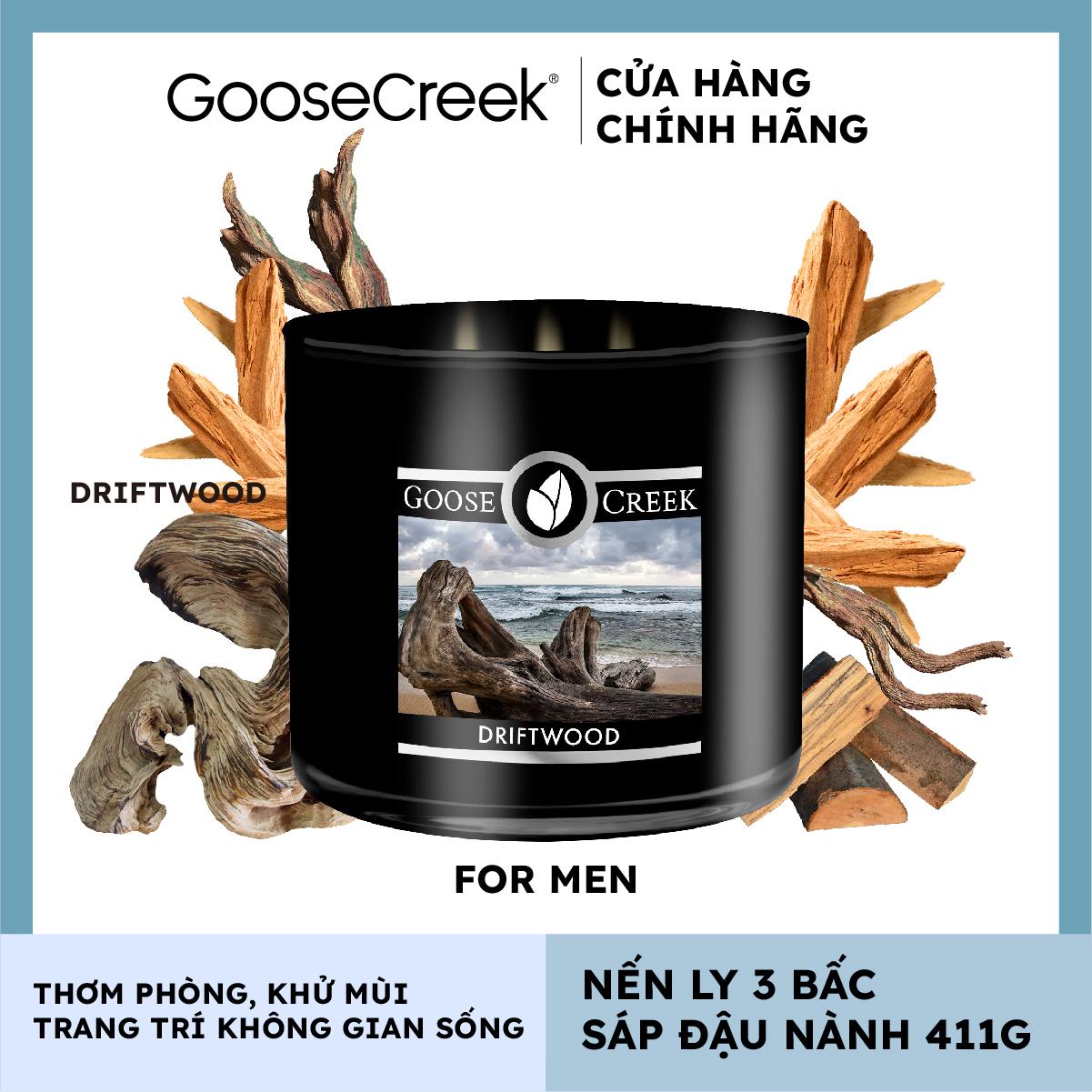 Nến ly 3 bấc sáp đậu nành For Men Goose Creek (411g) - Driftwood