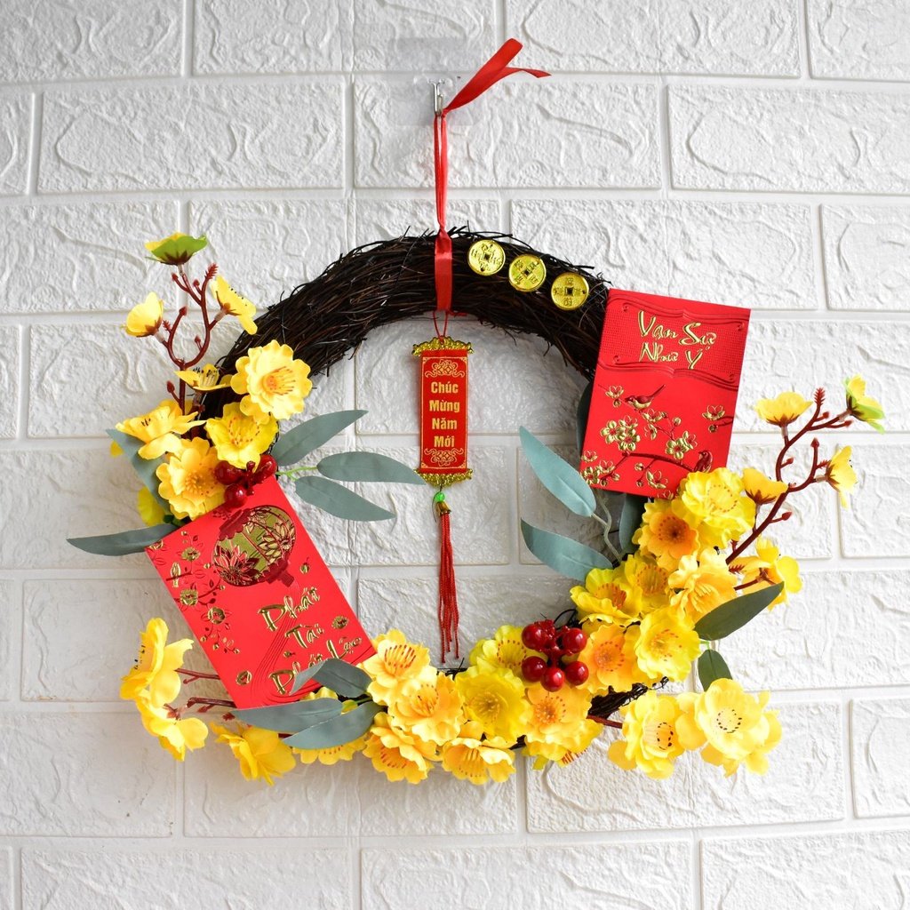 1 vòng hoa trang trí tết - Wreath for Tet pktet pktet59