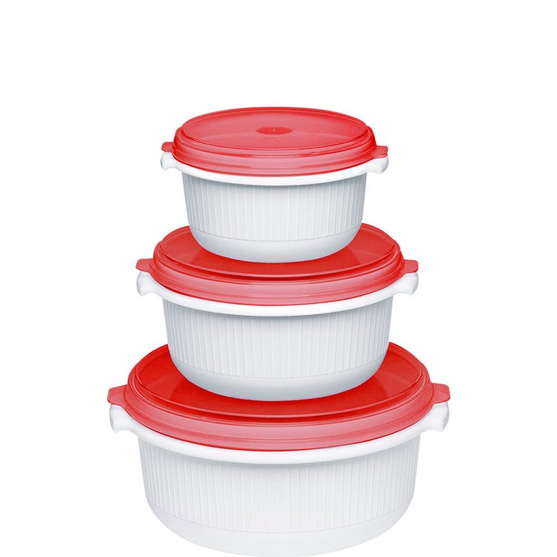 Set 3 hộp đựng thực phẩm Emsa 518999 Micro Family dùng trong lò vi sóng Hàng chính hãng