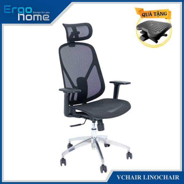 Ghế xoay văn phòng Công Thái Học Vchair LinoChair ERGOHOME thiết kế lưới thoáng mát