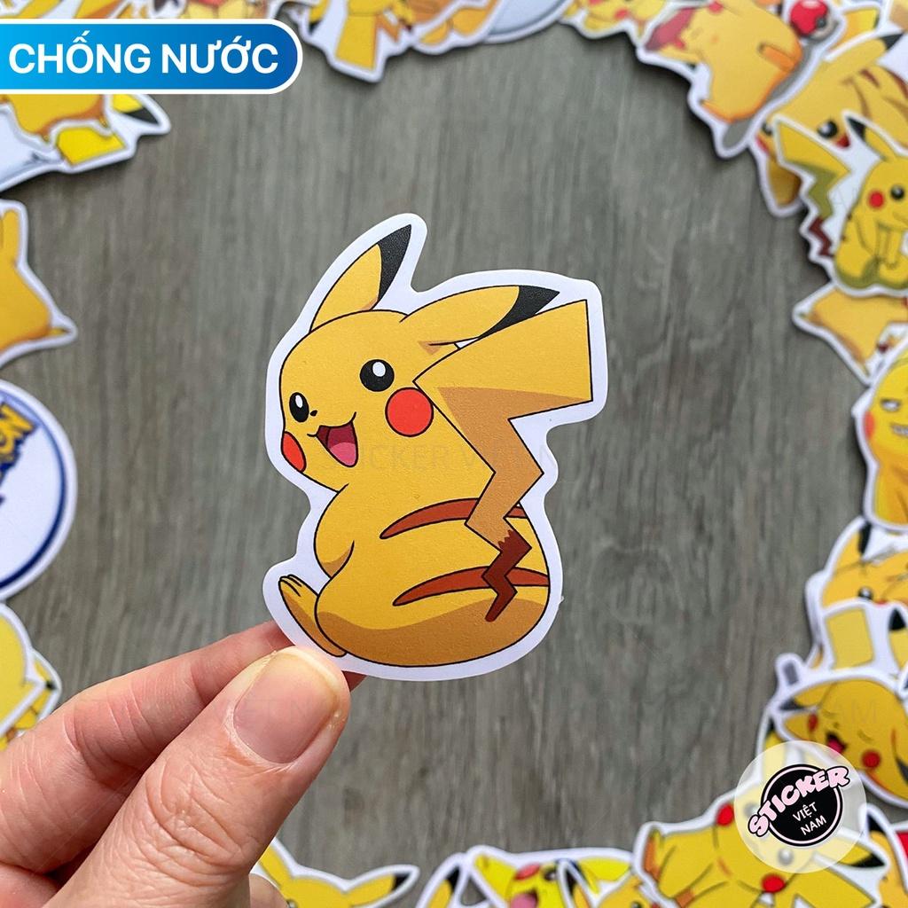 Sticker PIKACHU - Dán Trang Trí - Chất Liệu PVC Cán Màng Chất Lượng Cao Chống Nước, Chống Nắng, Không Bong Tróc Phai Màu