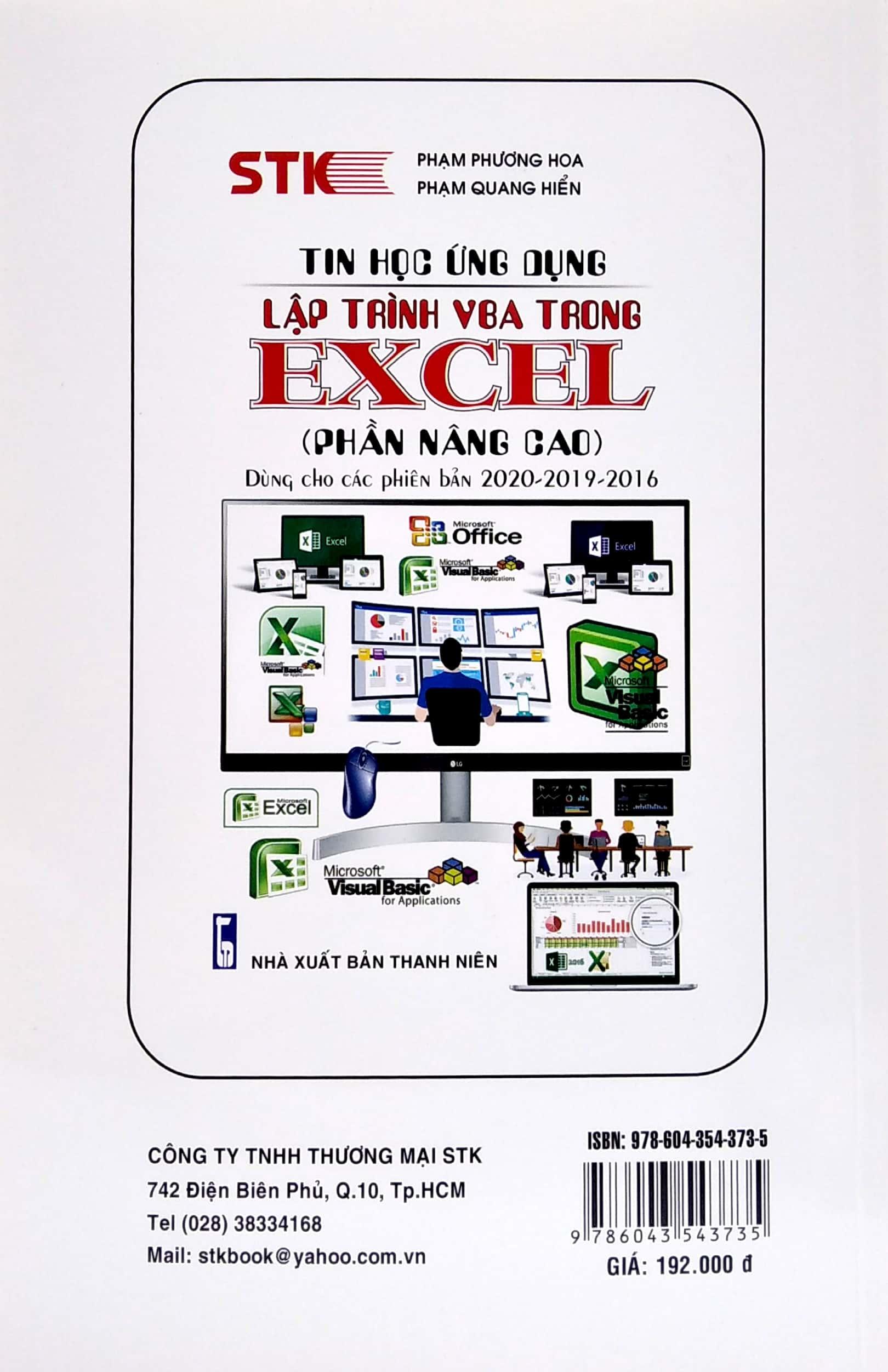 Lập Trình Ứng Dụng - Excel Nâng Cao: Lập Trình VBA Trong Excel Dùng Cho Các Phiên Bản 2021-2019-2016 (Tái Bản Lần 1)