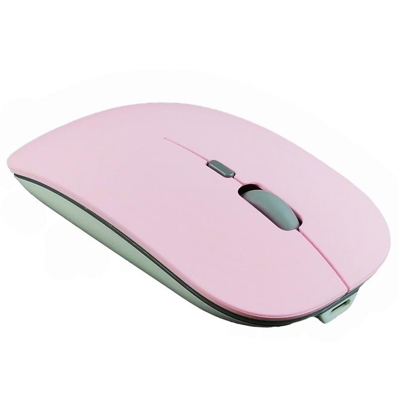 Mới 2.4G Tặng Chuột Không Dây + Bluetooth 5.0 Hai Chế Độ Chuột 1600 DPI Mini Cực Silent Chuột màu Tím Hồng Trắng Chuột Chơi Game