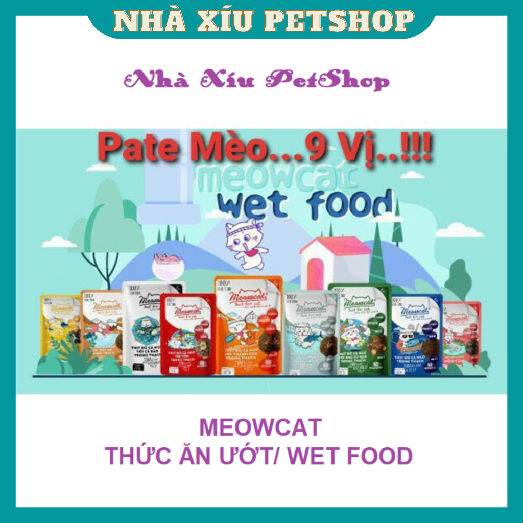 Pate cho mèo Meowcat 1 Thùng ( 48 Gói Mix Vị ) - Nhà Xíu PetShop